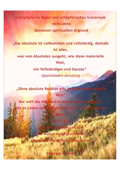 'Schöpferisches Universum und schöpferische Natur nicht ohne absoluten spirituellen Urgrund'-Cover