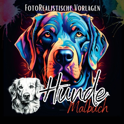 'Hunde Malbuch „Fotorealistisch“.'-Cover