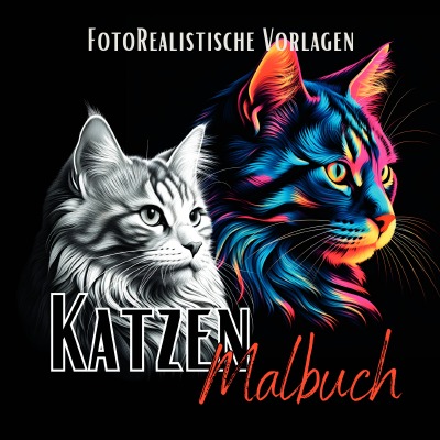 'Cover von Katzen Malbuch „Fotorealistisch“.'-Cover