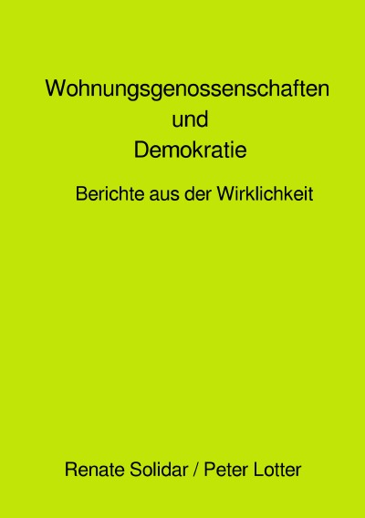 'Wohnungsgenossenschaften und Demokratie'-Cover