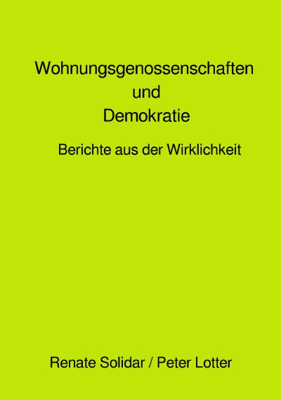 'Cover von Wohnungsgenossenschaften und Demokratie'-Cover