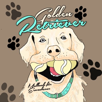 'Cover von Golden Retriever Malbuch für Erwachsene'-Cover