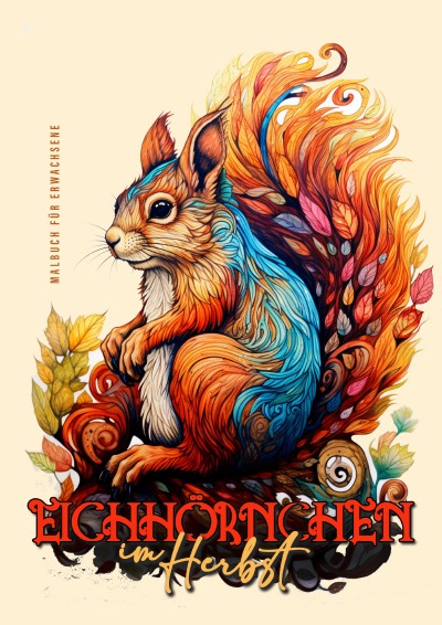 'Cover von Eichhörnchen im Herbst Malbuch für Erwachsene'-Cover