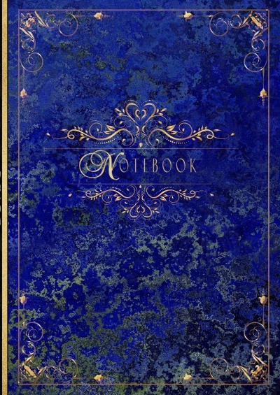 'Premium A5 Blanko-Notizbuch im Vintage-Stil – Blau'-Cover