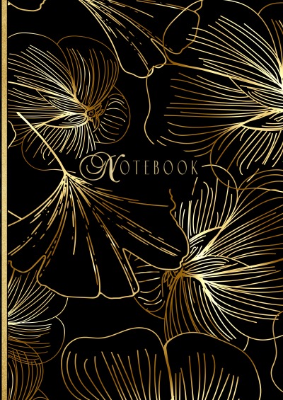 'Elegantes, liniertes Notizbuch mit Blattmotiven'-Cover