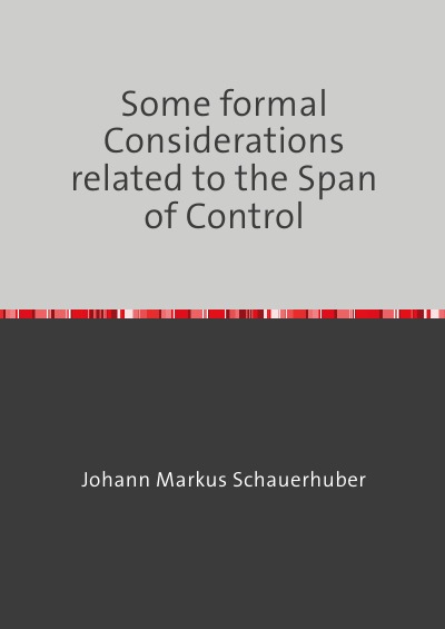 'Cover von Some formal Considerations related to the Span of Control'-Cover