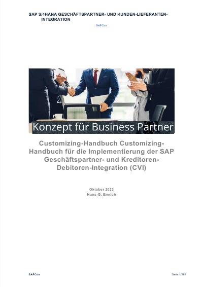 'Handbuch für die Implementierung der SAP Geschäftspartner  (BP) – und Kreditoren-Debitoren-Integration (CVI) einschließlich Customizingbeispiele'-Cover