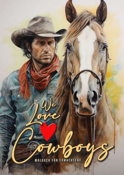 'Cover von We love Cowboys Malbuch für Erwachsene'-Cover