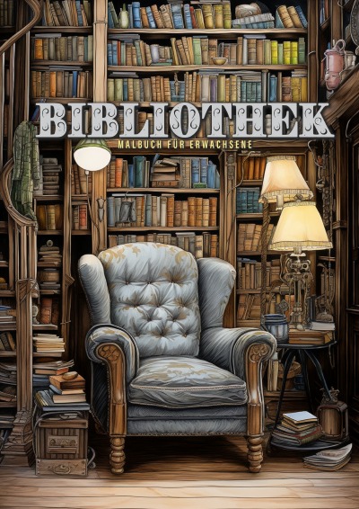'Cover von Bibliothek Malbuch für Erwachsene'-Cover