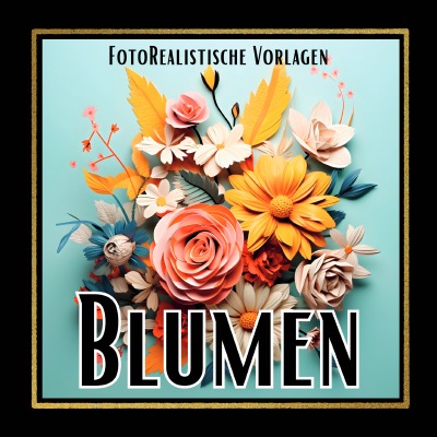 'Cover von Blumen 3D Malbuch „Black & White“'-Cover