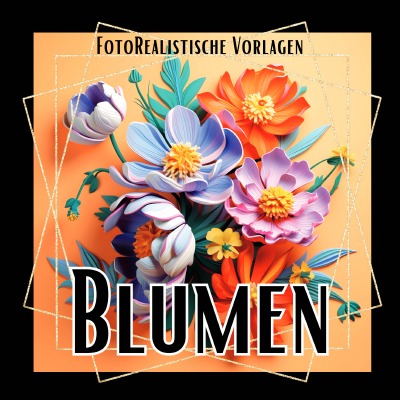'Cover von 3D Blumen Malbuch „Black & White“'-Cover