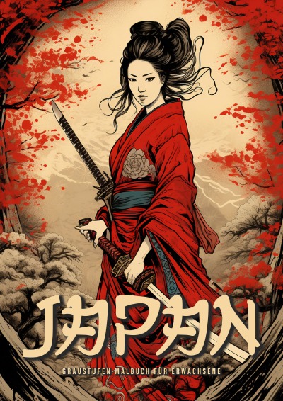 'Cover von Japan Graustufen Malbuch für Erwachsene'-Cover