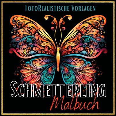 'Cover von Malbuch Schmetterling „Fotorealistisch“.'-Cover