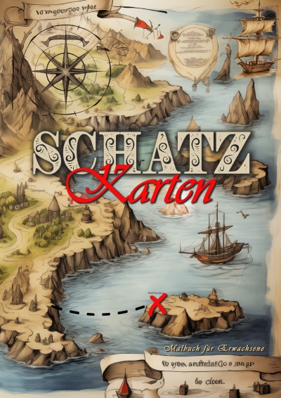 'Cover von Schatzkarten Malbuch für Erwachsene'-Cover