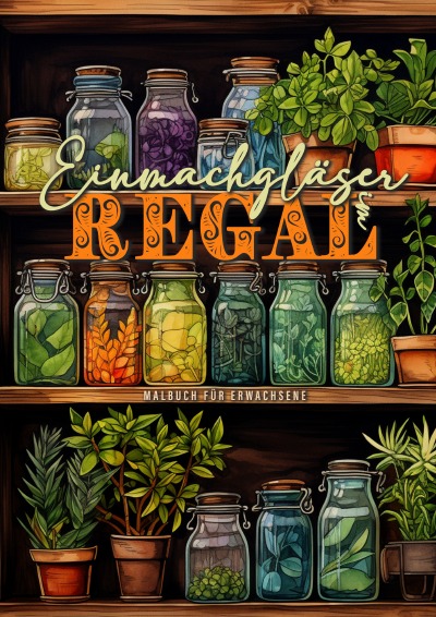 'Cover von Einmachgläser im Regal Malbuch für Erwachsene'-Cover
