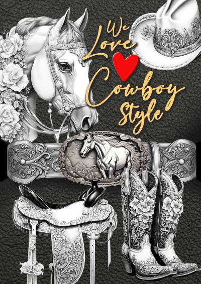 'We love Cowboy Style Malbuch für Erwachsene'-Cover