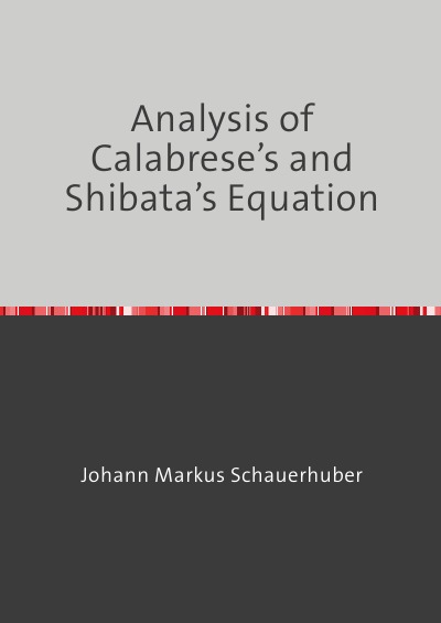 'Cover von Analysis of Calabrese’s and Shibata’s Equation'-Cover