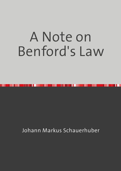 'A Note on Benford’s Law'-Cover