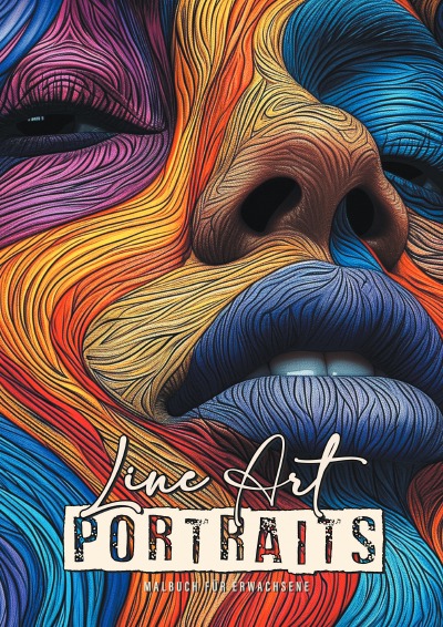 'Cover von Line Art Portraits Malbuch für Erwachsene'-Cover