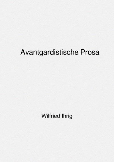 'Avantgardistische Prosa'-Cover