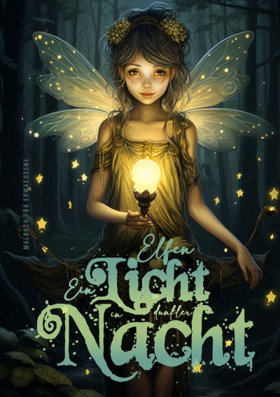 'Cover von Elfen – Ein Licht in dunkler Nacht Malbuch für Erwachsene'-Cover