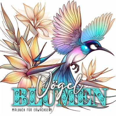 'Cover von Vögel und Blumen Malbuch für Erwachsene'-Cover