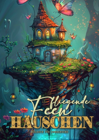 'Cover von Fliegende Feen Häuschen Malbuch für Erwachsene'-Cover