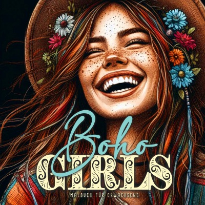 'Cover von Boho Girls Malbuch für Erwachsene'-Cover