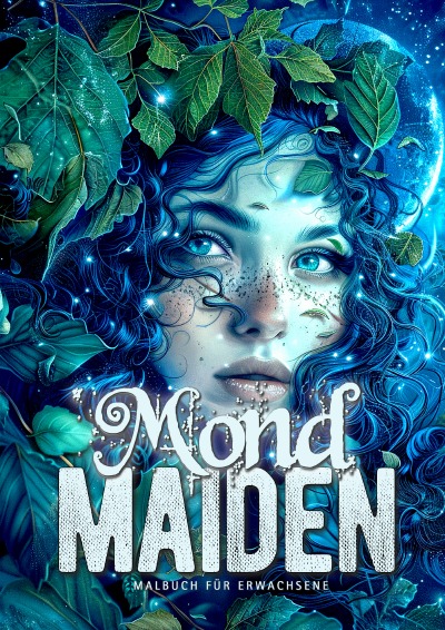 'Cover von Mond Maiden Malbuch für Erwachsene'-Cover