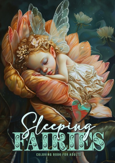 'Cover von Sleeping Fairies Coloring Book for Adults Grayscale'-Cover