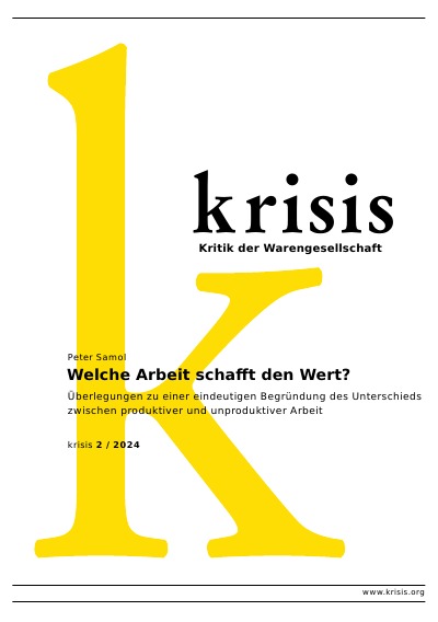 'Cover von Welche Arbeit schafft den Wert? – krisis 2/ 2024'-Cover