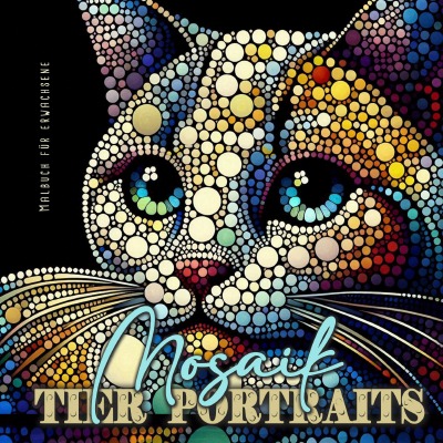 'Cover von Mosaik Tier Portraits Malbuch für Erwachsene'-Cover