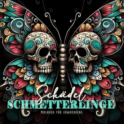 'Cover von Schädel Schmetterlinge Malbuch für Erwachsene'-Cover