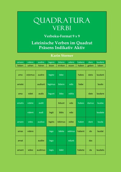 'Cover von Quadratura Verbi: Lateinische Verben im Quadrat. Verbokuformat 9×9. Präsens Aktiv Indikativ'-Cover