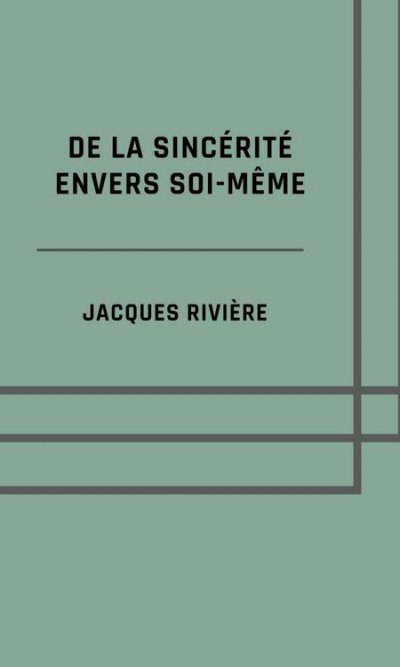 'Cover von De la sincérité envers soi-même'-Cover