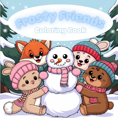 'Cover von Frosty Friends coloring book – cute and easy'-Cover