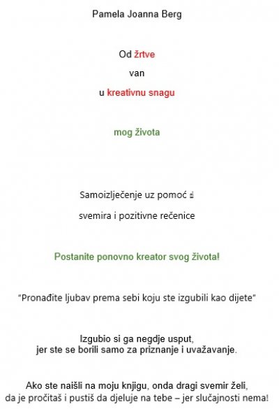'Cover von Od žrtve van u kreativnu snagu – mog života'-Cover