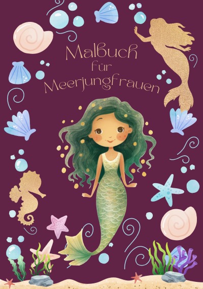 'Cover von Malbuch für Meerjungfrauen DIN A5'-Cover