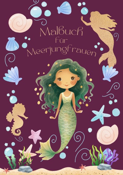 'Cover von Malbuch für Meerjungfrauen DINA4'-Cover