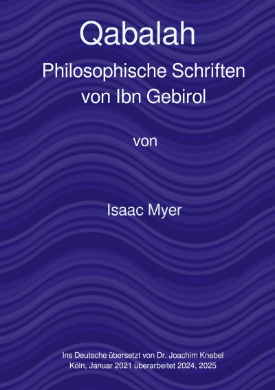 'Cover von Qabalah, die philosophischen Schriften von Ibn Gebirol'-Cover
