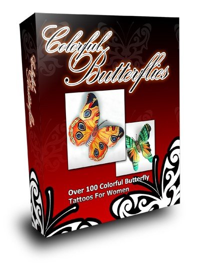 'Cover von Farbige Schmetterlinge Tattoos. Über 100 farbige Schmetterlings Tattoos für Frauen.'-Cover