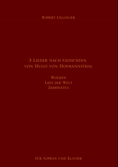 'Cover von 3 Lieder nach Gedichten von Hugo von Hofmannsthal'-Cover