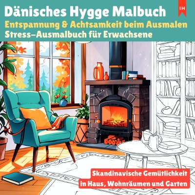 'Cover von Dänisches Hygge Malbuch: Entspannung & Achtsamkeit beim Ausmalen – Stress-Ausmalbuch für Erwachsene'-Cover