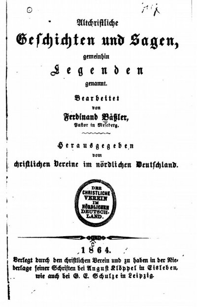 'Cover von Altchristliche Geschichten und Sagen, gemeinhin Legenden genannt.'-Cover