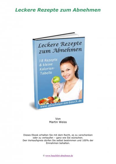 'Cover von Leckere Rezepte zum Abnehmen. 18 Rezepte und kleine Kalorien Tabelle.'-Cover
