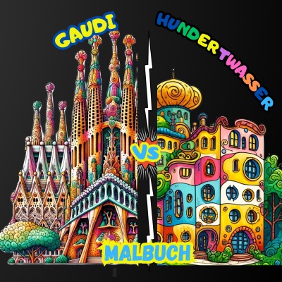 'Cover von Hundertwasser vs Gaudi Malbuch'-Cover