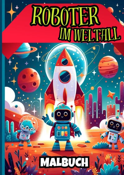 'Cover von Roboter im Weltraum  Malbuch'-Cover