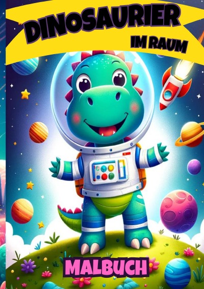 'Cover von Dinosaurier im Weltraum Malbuch'-Cover