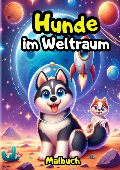 'Cover von Hunde im Weltraum Malbuch'-Cover