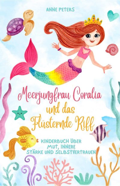 'Cover von Meerjungfrau Coralia und das Flüsternde Riff: Kinderbuch über Mut, innere Stärke und Selbstvertrauen'-Cover